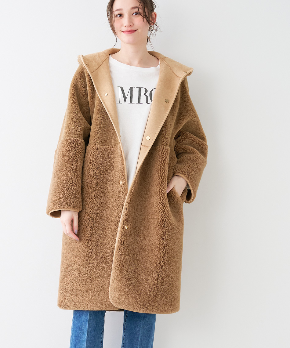 hooded boa long coat(505709690) | マイカアンドディール(MICA&DEAL ...