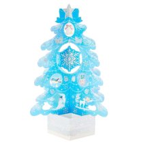 cinemacollection/CHRISTMAS グリーティングカード クリスマスカード jx54－3 雪の結晶水色透明ツリー サンリオ プレゼント Xmasカード グッズ /505738424