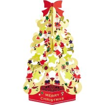 cinemacollection/CHRISTMAS グリーティングカード クリスマスカード jx56－3 蓄光金箔サンタツリー サンリオ プレゼント Xmasカード グッズ /505738426