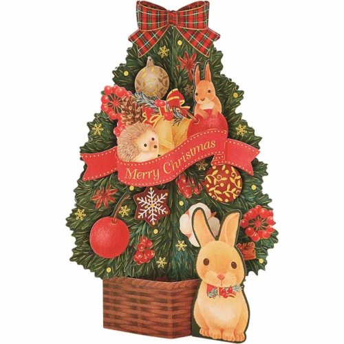 cinemacollection(シネマコレクション)/CHRISTMAS グリーティングカード クリスマスカード jx59－3 ツリーの前にウサギ サンリオ プレゼント Xmasカード グッズ /その他