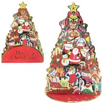 cinemacollection/CHRISTMAS グリーティングカード クリスマスカード jx60－3 赤地手前開きツリー サンリオ プレゼント Xmasカード グッズ /505738430