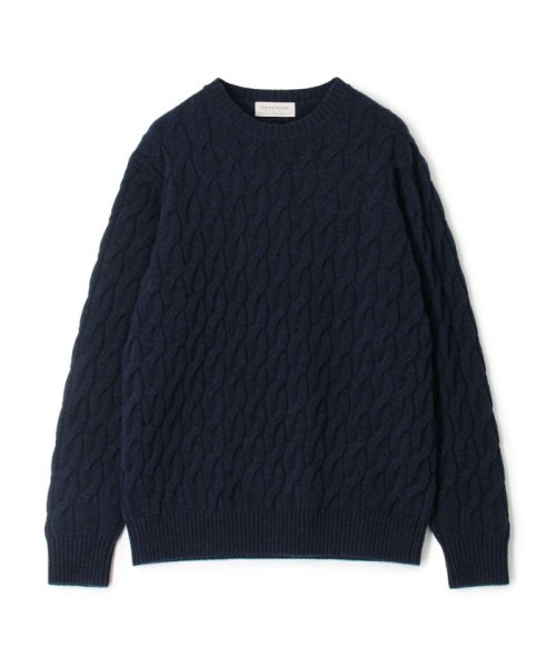 TOMORROWLAND MENS(TOMORROWLAND MENS)/TOMORROWLAND TRICOT スーパーファインラムウール ケーブルクルーネックプルオーバー/69ネイビー