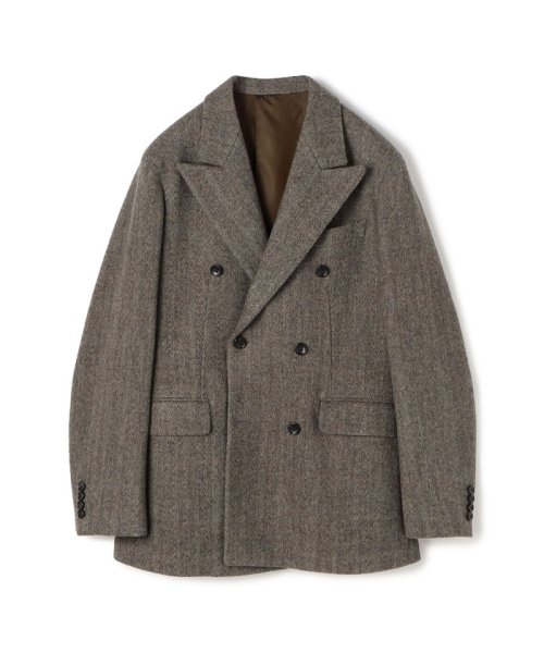 ウール ヘリンボーン ダブルブレステッド6Bジャケット 