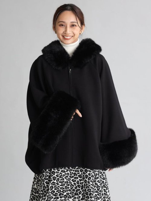 ポンチョライクファーコート 