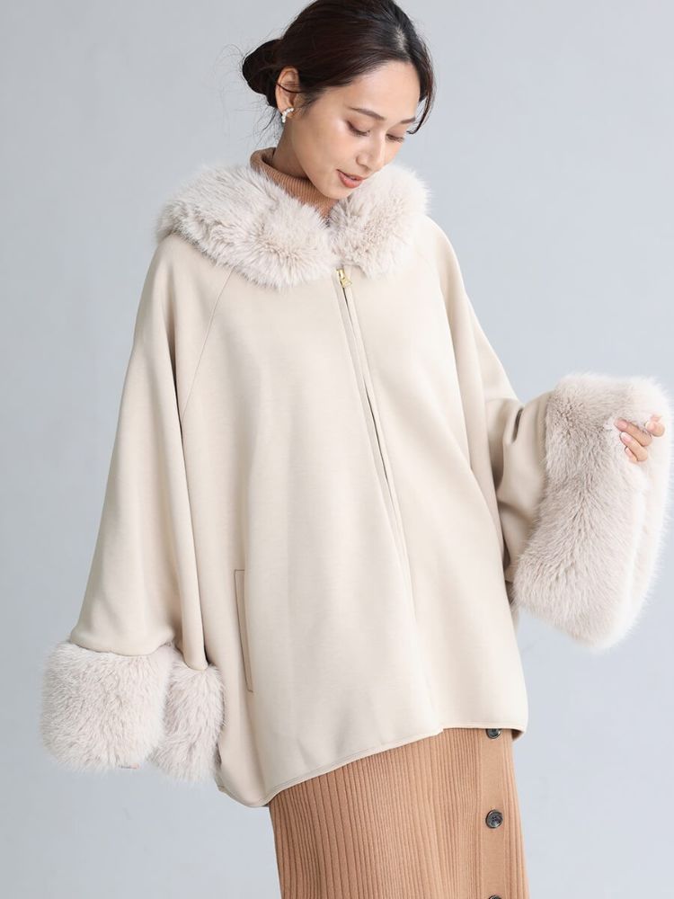 ファーコート ポンチョ アウター ファーポンチョコート | DOUDOU