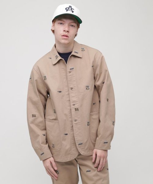 AVIREX(AVIREX)/POINT EMBROIDERY COVERALL JACKET/カーキ