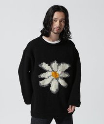 B'2nd(ビーセカンド)/MacMahon Knitting Mills/マクマホンニッティングミルズ　Roll Neck Knit－Flower/ブラック