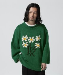 B'2nd(ビーセカンド)/MacMahon Knitting Mills / Roll Neck Knit－5 Flower/グリーン