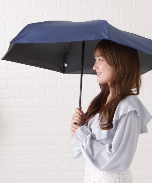 Lace Ladies(レースレディース)/晴雨兼用軽量コンパクトミニマル折りたたみ傘/ネイビー