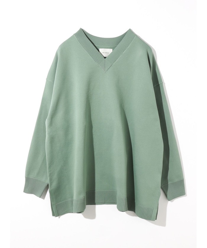 MIDIUMISOLID for Ladies Vネックワイドチュニック
