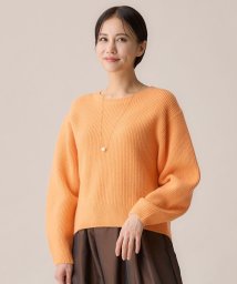 JIYU-KU（SMALL SIZE）(自由区（小さいサイズ）)/【洗える】ウールカシミヤブレンドプルオーバー ニット/パーシモンオレンジ