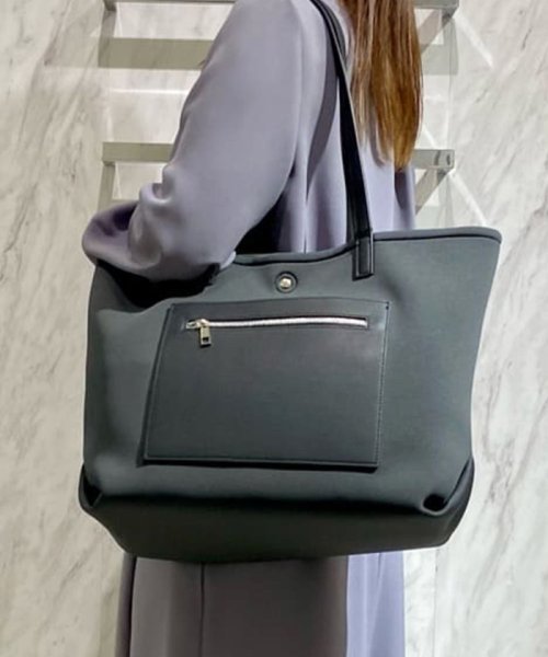 MK MICHEL KLEIN BAG(エムケーミッシェルクランバッグ)/ダンボールビッグトートバッグ/グレー