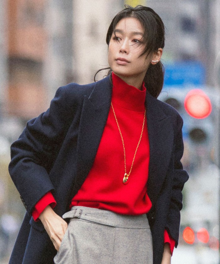 レッド系｜ニット・セーター｜自由区 (Lサイズ)(ジユウクエル