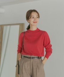 URBAN RESEARCH DOORS(アーバンリサーチドアーズ)/『洗濯可』ウォッシャブルウールハイネックプルオーバー/RED