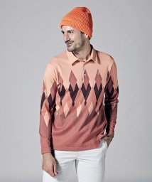 Munsingwear(マンシングウェア)/HEATNAVIアーガイルパネルプリント長袖シャツ【アウトレット】/オレンジ