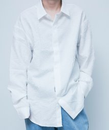 aimoha(aimoha（アイモハ）)/aimoha menシワ加工ゆったりめシャツ/ホワイト