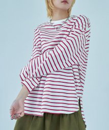 Fashion Letter/Fashion Letter ファッションレター オーバーサイズ ボーダー ロングTシャツ ロンT カットソー トップス ルーズシルエット ロングスリーブ 長袖/505742774