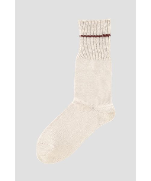 MHL.(エムエイチエル)/THIN STRIPE COTTON SOCKS/ECRU2