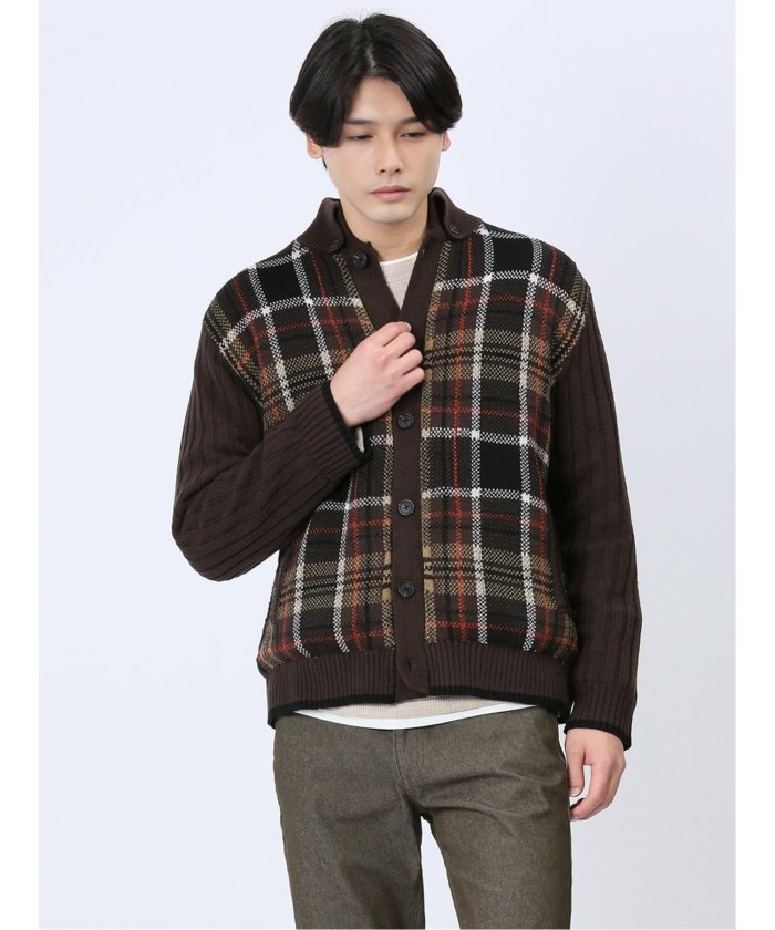 クラシックなライトアウター MIXED PLAID BOMBER JACKET