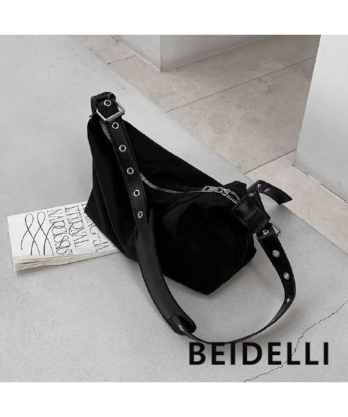 BEIDELLI(ベイデリ)/Beidelli(ベイデリ)アイレットショルダー&クロスバッグ/ブラック