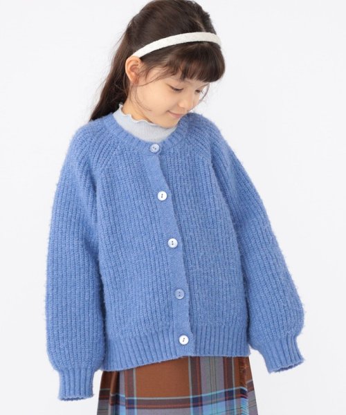 SHIPS KIDS(シップスキッズ)/SHIPS KIDS:100～140cm / ＜手洗い可能＞ 5G 畔ニット カーディガン/ブルー