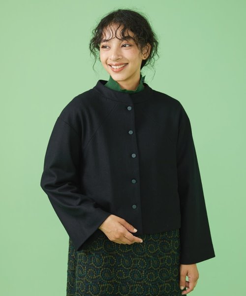 圧縮ウール天竺 ショートジャケット 圧縮ウール天竺 ショートジャケット J1267951422(9653円)