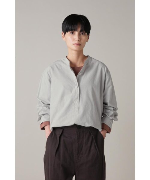 MHL.(エムエイチエル)/WORKWEAR STRIPE COTTON SHIRTING/GREY