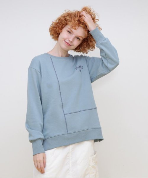 AVIREX(AVIREX)/COLOR STITCH SWEAT SHIRT/カラーステッチ スウェットシャツ/ミント9