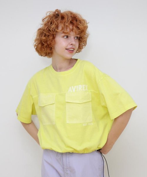 AVIREX(AVIREX)/FADE WASH MIL. T－SHIRT/フェイドウォッシュ ミリタリーTシャツ/ライム4