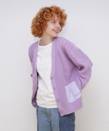 AVIREX(AVIREX)/《直営店限定》L/S MELANGE CARDIGAN/メランジ カーディガン/ラベンダー7