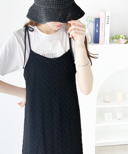 セール】【mily bilet】大人リラックス。カットジャガードリーフ肩