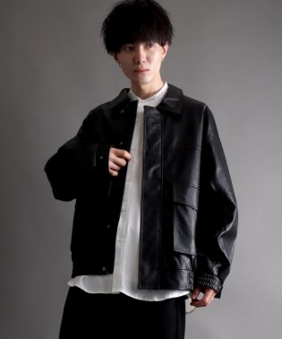 SITRY/【SITRY】synthetic leather Big jacket/フェイクレザー ビッグジャケット メンズ 革ジャン A－2タイプジャケット/505520801