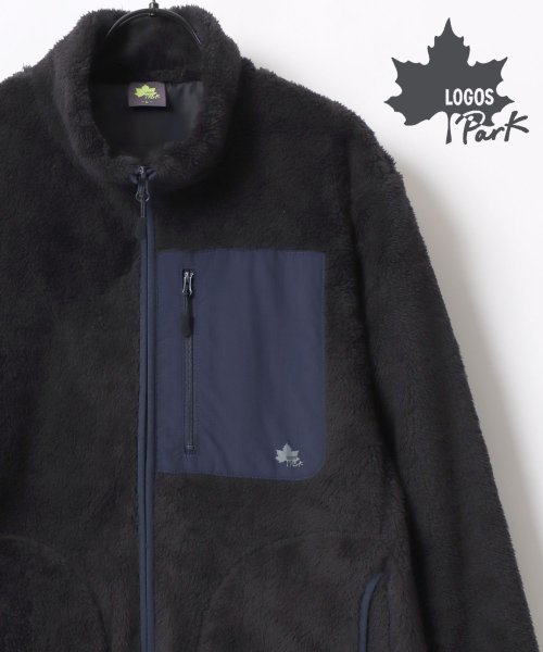 LAZAR(ラザル)/【Lazar】LOGOS/ロゴス Boa Fleece Jacket/シャギーボアフリース ジャケット/レディース メンズ/ブラック