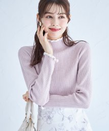 tocco closet(トッコクローゼット)/マシュマロタッチ配色フリルリブニットプルオーバー/PINK