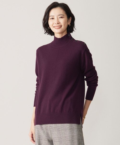 J.PRESS LADIES(J．プレス　レディス)/【洗える】WOOL BLEND AIR ハイネック ニット/パープル系