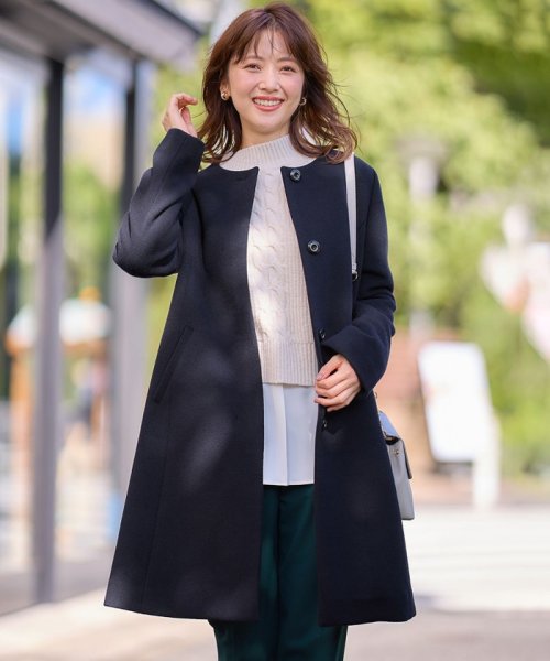 ファインウールモッサ ノーカラーコート  G1257283584(9718円)