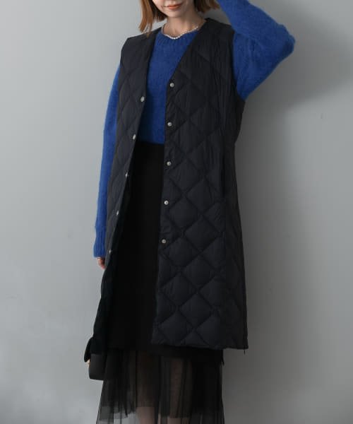 URBAN RESEARCH ROSSO(URBAN　RESEARCH　ROSSO)/TAION　V NECK LONG DOWN GILET/D.NAVY