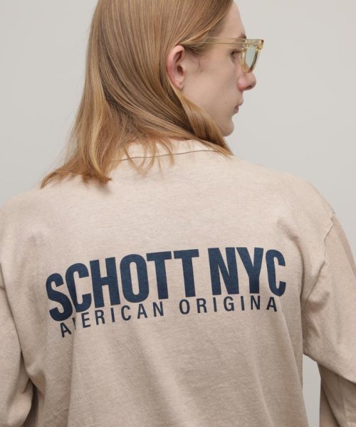 Schott(ショット)/直営限定/LS T－SHIRT SCHOTT NYC/ロングTシャツ ショット ニューヨーク/ベージュ