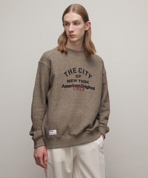 Schott(ショット)/SALT AND PEPPER SWEAT "THE CITY OF NY"/ソルトアンドペッパースウェット"ザ シティオブ ニューヨーク”/ベージュ