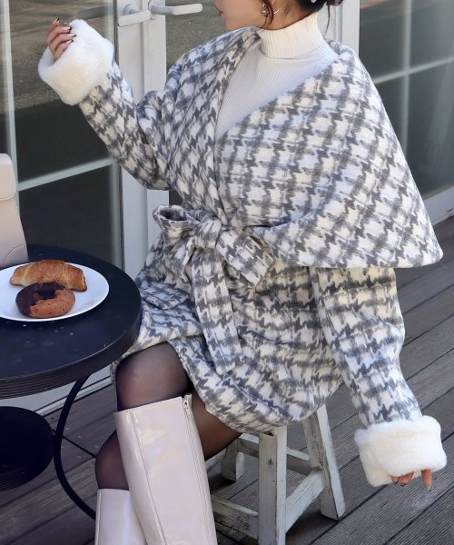 ファー付BIGカラーミドルコート 