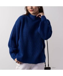 MAC HOUSE(women)/NAVY ネイビー 静電気抑制 洗えるニット 畔モックネックプルオーバー レディース 112335810/505748647