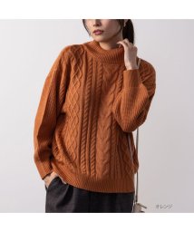 MAC HOUSE(women)/NAVY ネイビー 静電気抑制 洗えるニット ケーブルモックネックプルオーバー レディース 112335811/505748648