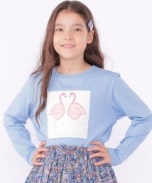 SHIPS KIDS(シップスキッズ)/SHIPS KIDS:140～150cm / ツイン バード フェイクファー 長袖 TEE/ライトブルー