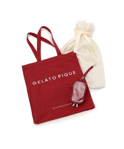 gelato pique(gelato pique)/【ラッピング済み】ホビートートバッグ&キャリーポーチSET/RED