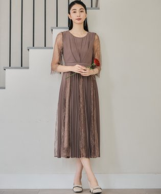 DRESS+/レースシフォンドッキングワンピース パーティードレス/504407834