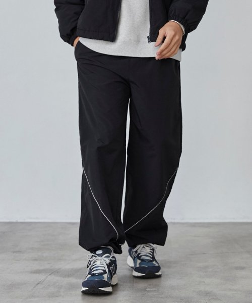 coen(coen)/California Sportswear（カリフォルニアスポーツウェア）別注ナイロントラックパンツ（セットアップ対応）/BLACK