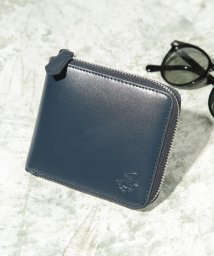 BEVERLY HILLS POLO CLUB(ビバリーヒルズポロクラブ)/【BEVERLY HILLS POLO CLUB】カウレザー ポロ 二つ折り財布 BHG－M1004/ネイビー