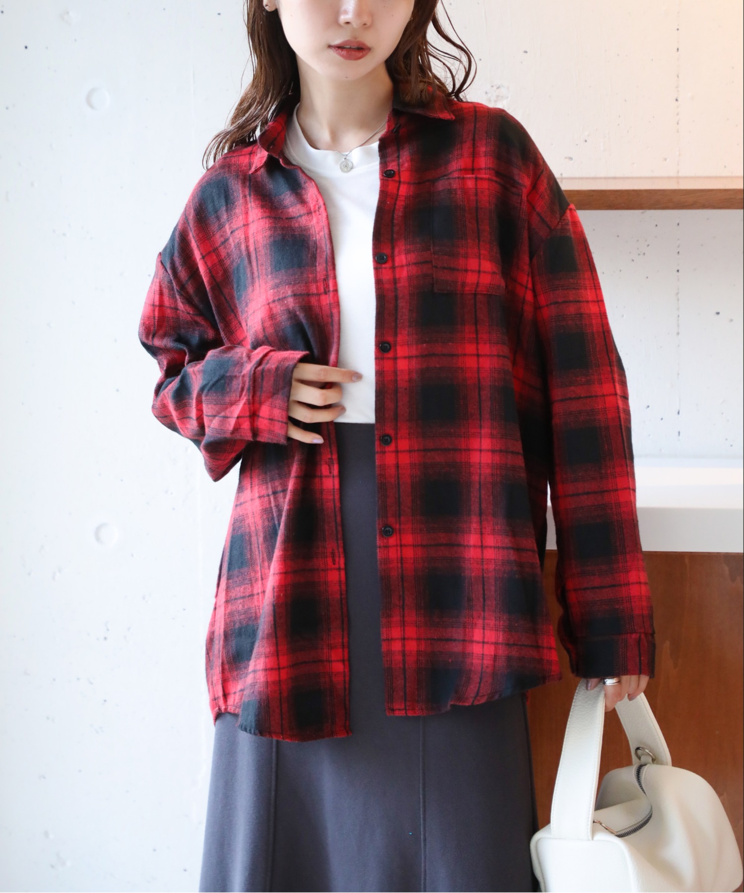 【MAISON BREEZE】リラックス チェックシャツ ネルシャツ KNF037
