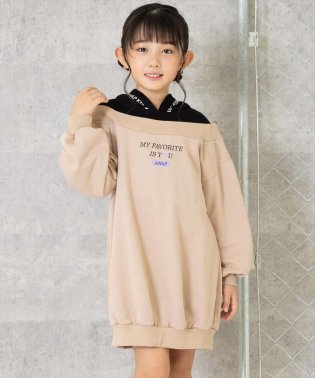 ANAP KIDS/切替 フード付き 裏毛 スウェット ワンピース/505749464