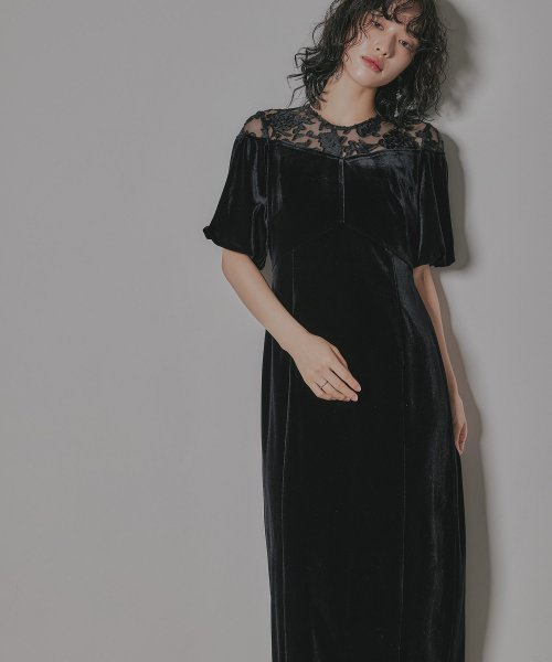 シンシアローリー結婚式ドレスラメブラック